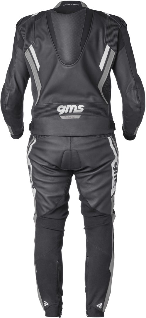 GMS GR-1 Two Piece Motorcycle Leather Suit black/grey/white 46 Figure 3