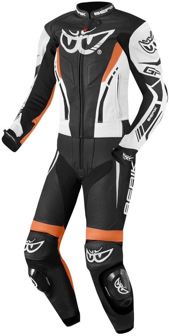 Berik Monza Ladies Two-Piece Motorcycle Leather Suit black/white/orange 46 Figure 1
