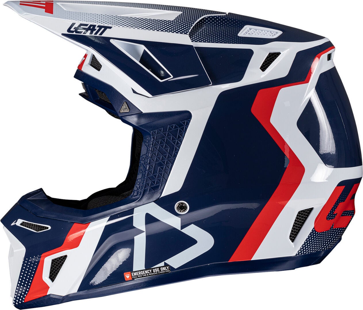Leatt 8.5 2025 Motocross Helmet with Goggles blue/red/white XL Figure 4