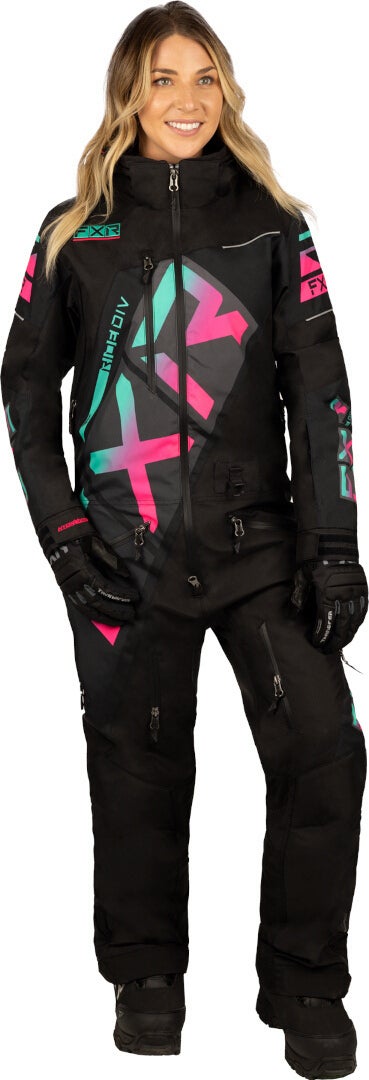 FXR CX Lite 2023 Snescooterdragt til damer i ét stykke sort/pink 6 Figur 1