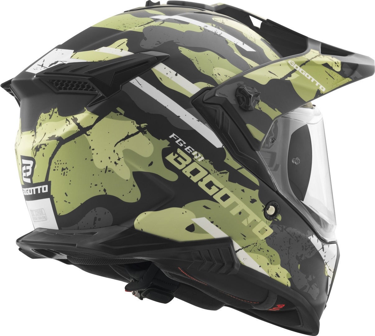Bogotto FG-601 Sniper Enduro hjelm i glasfiber sort mat/grå/grøn S Figur 4
