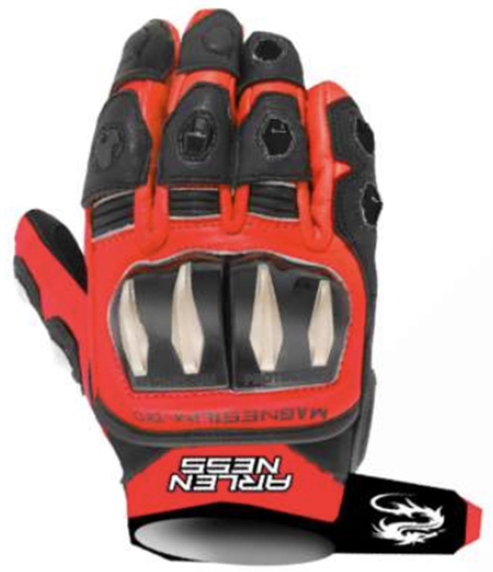 Arlen Ness Tenoh Motorcycle Gloves black/red L Figure 1