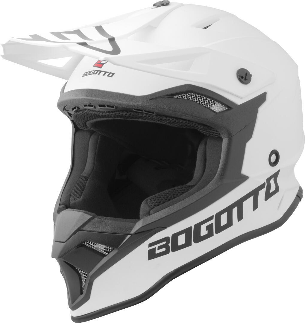 Bogotto V337 Solid Motocross Helm weiß matt S Abbildung 1