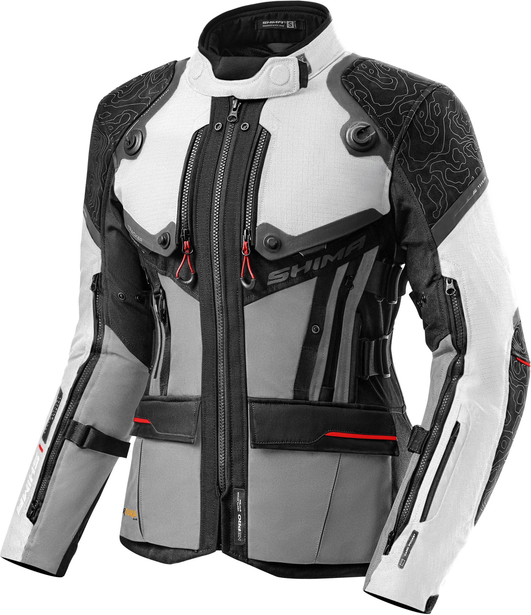 SHIMA Tracker Kurtka tekstylna motocyklowa biały/szary/czerwony 4XL Rysunek 1