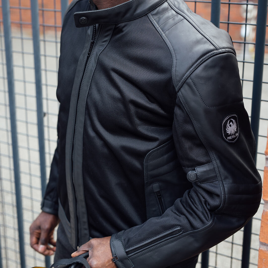 Side view of Merlin Rigger D3O Mesh Motorcycle Textile Jacket