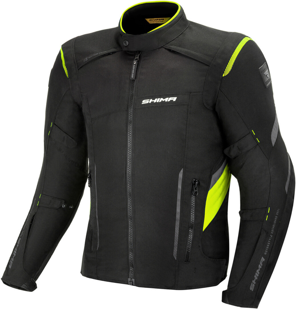 SHIMA Rush waterproof Motorcycle Textile Jacket black/yellow M Figure 1