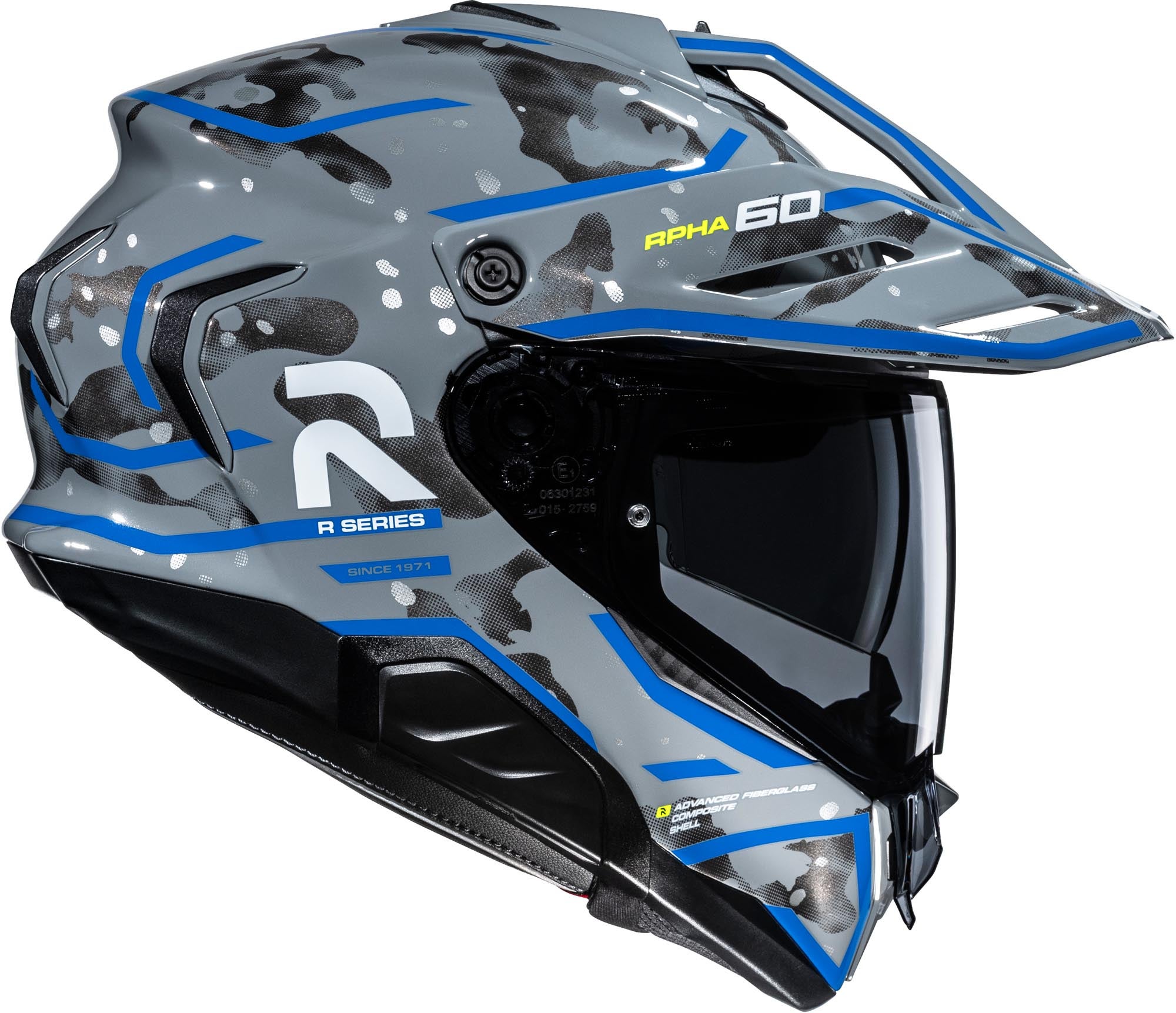 HJC RPHA 60 Kiva Enduro Helmet grey/blue XL (60/61) Figure 3