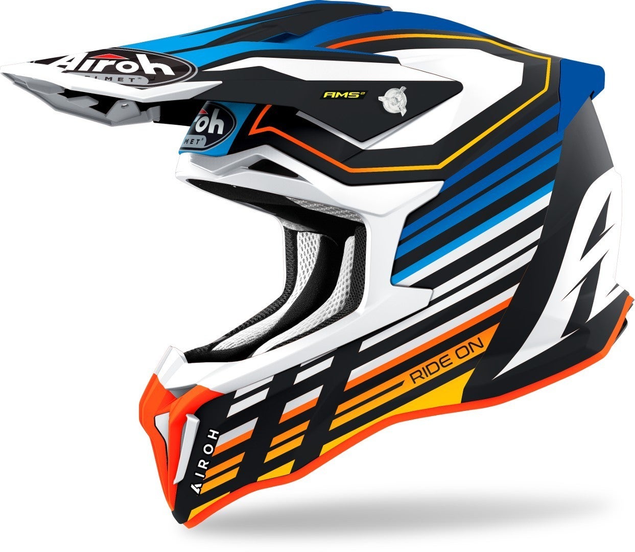Airoh Strycker Shaded Carbon Casco motocross Blu opaco M (57/58) Figura 1