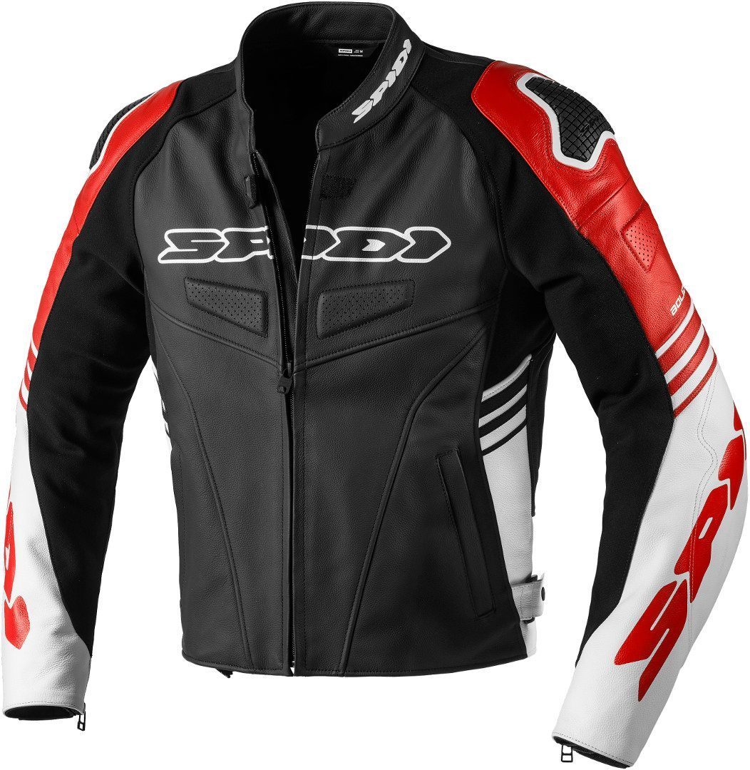 Spidi Track Warrior Motorcycle Leather Jacket black/red 54 Figure 1