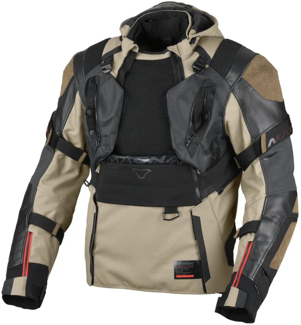 Macna Tryton NightEye waterproof Motorcycle Leather/Textile Jacket black/olive M Figure 2