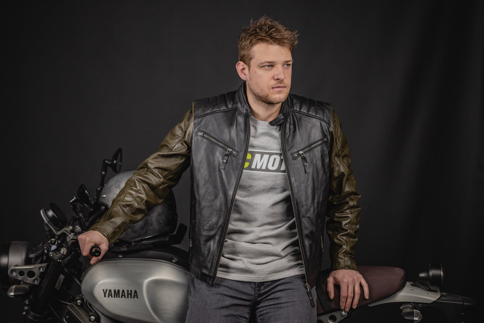 Black-Cafe London Firenze Leather Jacket black/olive 58 Figure 5