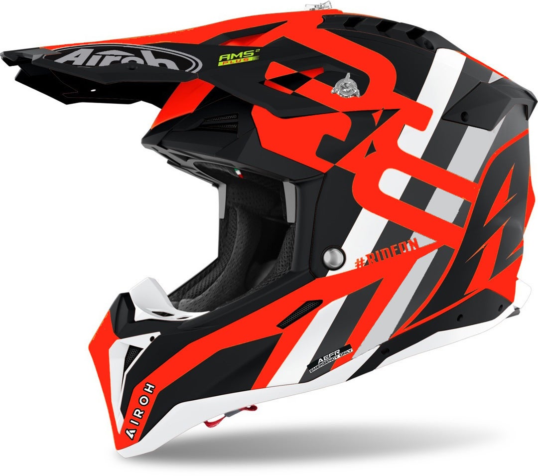 Airoh Aviator 3 Rainbow Carbon Motorcross helm Red Matt S (55/56) Figuur 1