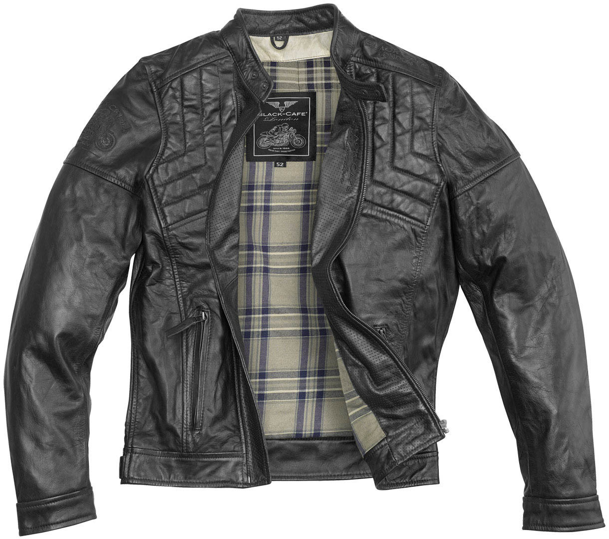 Black-Cafe London Philadelphia Jachetă de piele de motocicletă negru 56 Figura 3