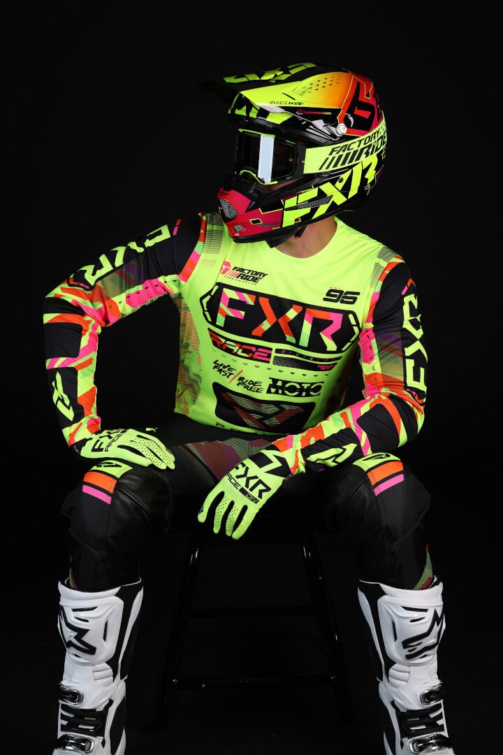 FXR Podium 2025 Motorcross Jersey Geel/Magenta S Figuur 3