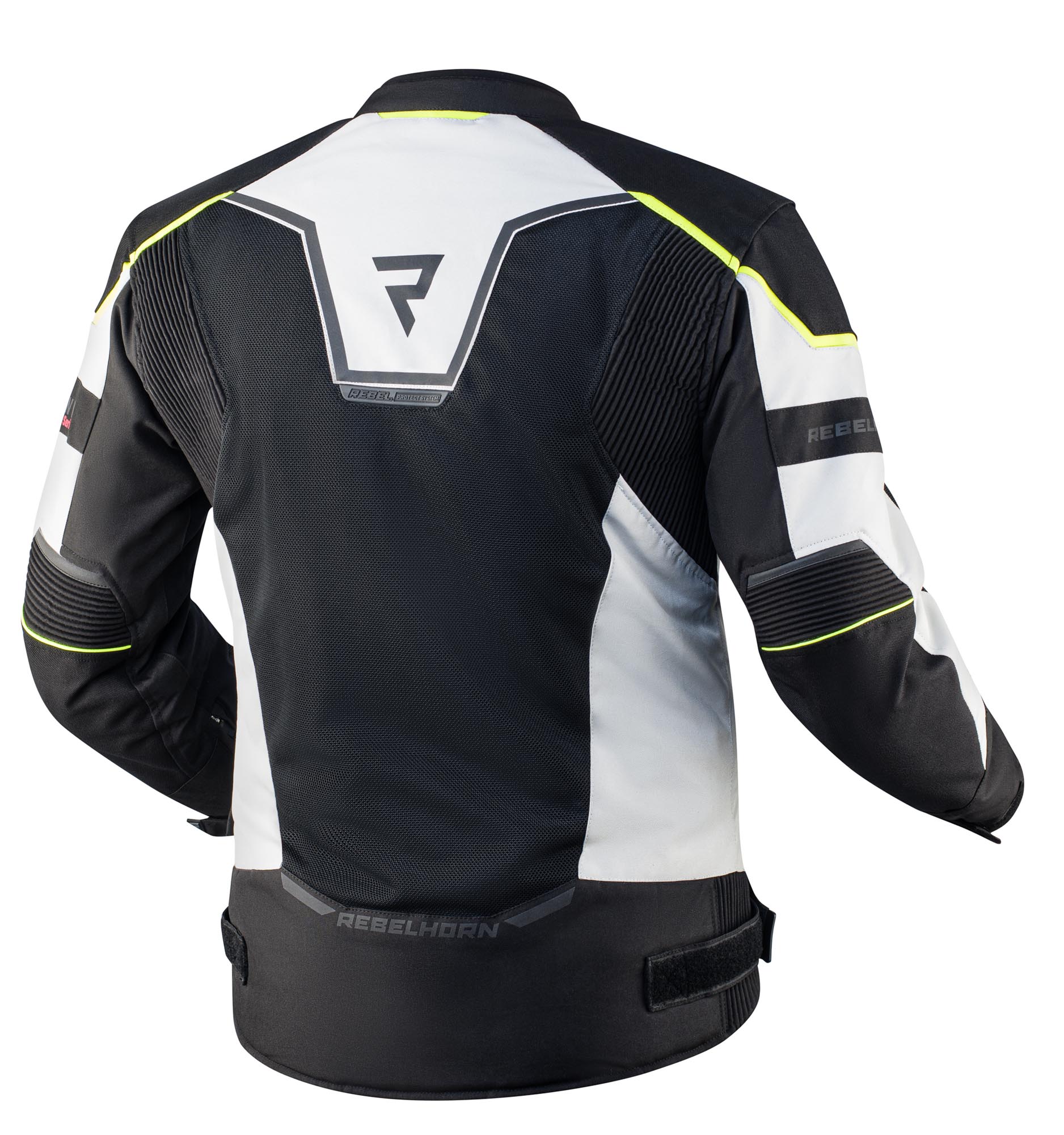 Rebelhorn Hiflow 4 vattentät motorcykeltextiljacka svart/vit/gul XS Figur 2