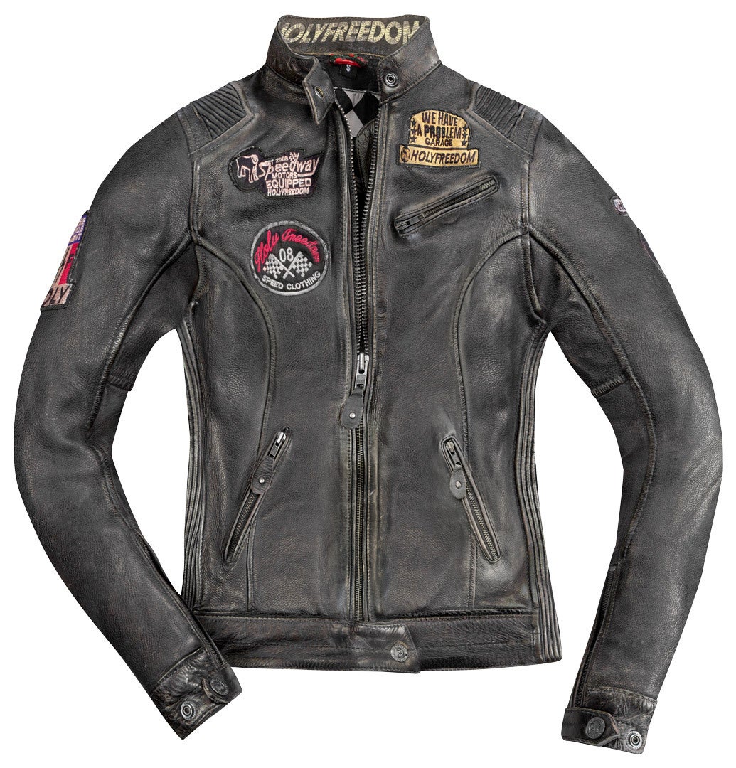 HolyFreedom Zero Damen Motorrad Lederjacke schwarz XXL Abbildung 1
