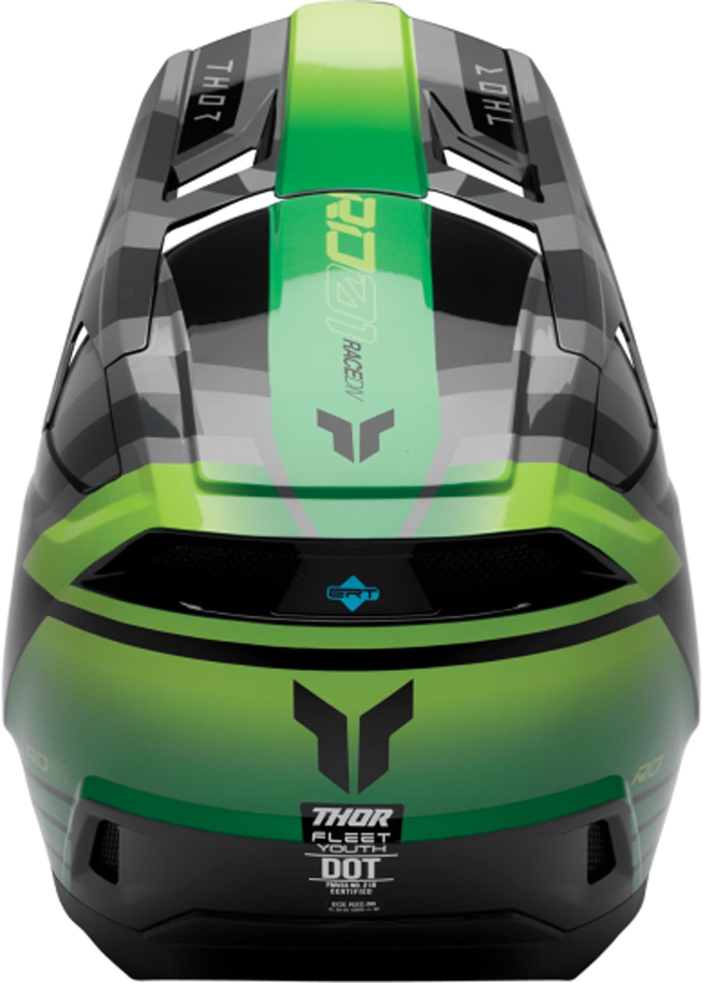 Thor Fleet Camber Kinder Motocross Helm schwarz/grün M (49/50) Abbildung 3