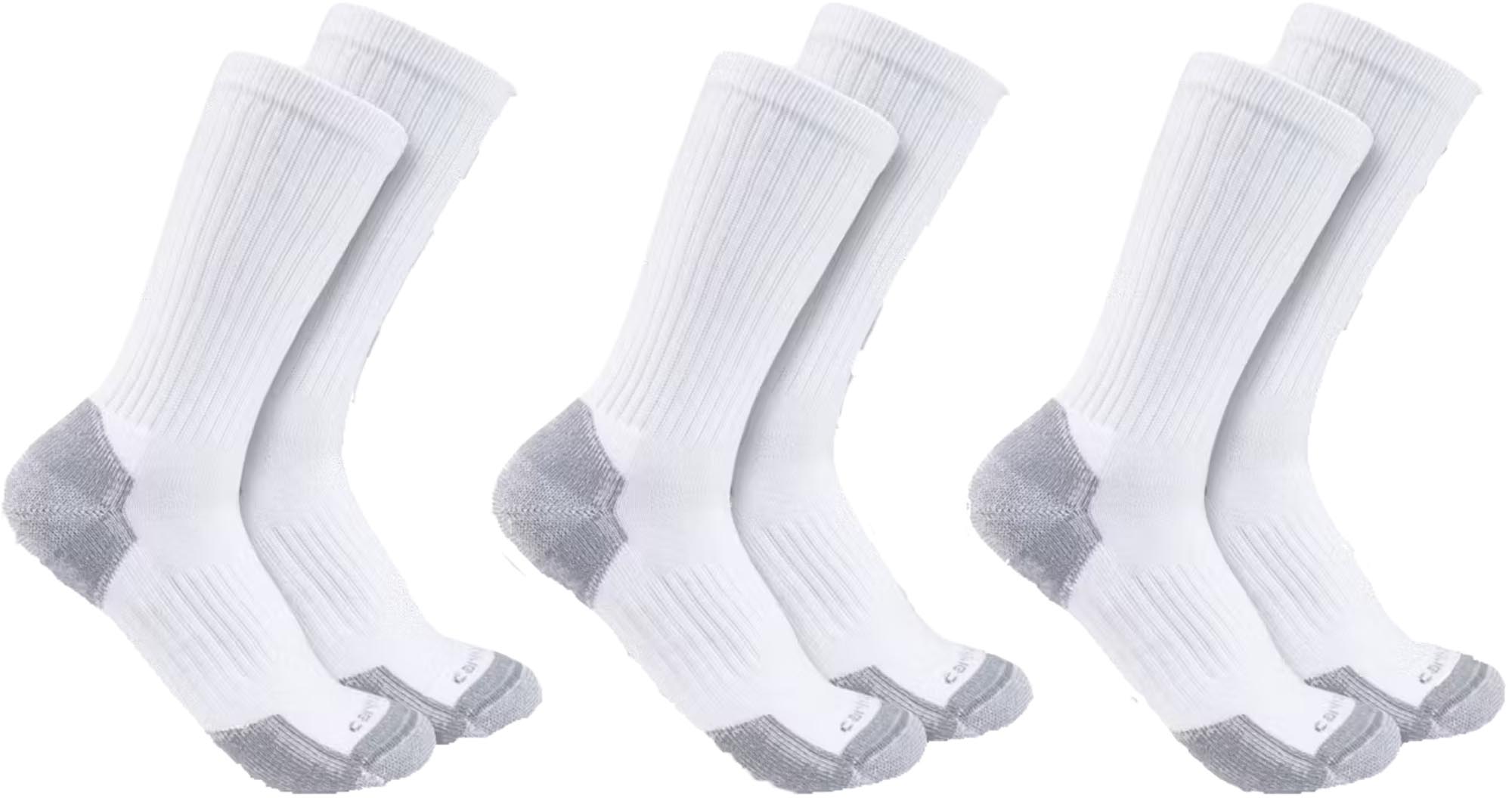 Carhartt Midweight Cotton Blend Crew Socks - 3 Pack white XL Figure 1