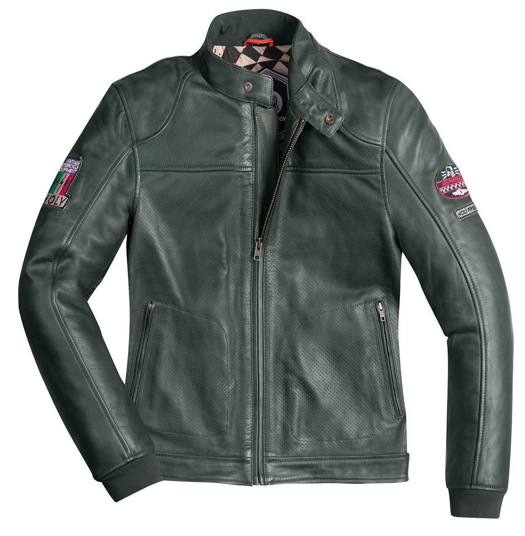 HolyFreedom Due Blouson de moto en cuir Vert foncé 3XL Figure 1
