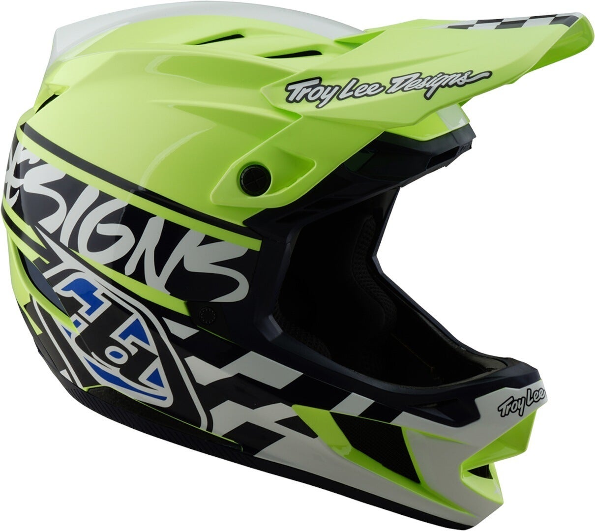 Troy Lee Designs D4 Mips Fifty-50 Polyacrylite Downhill Helm black/white/neon-yellow XS (53/54) Figure 3