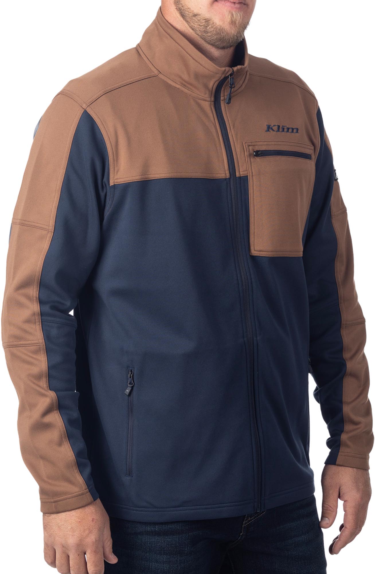 Klim Glacier Fleecová bunda modro/hnědá XL Obrázek 2