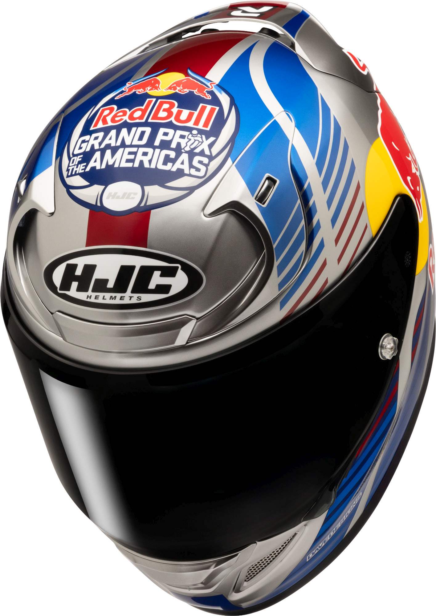 Side view of HJC RPHA 12 Red Bull Austin GP II Helmet