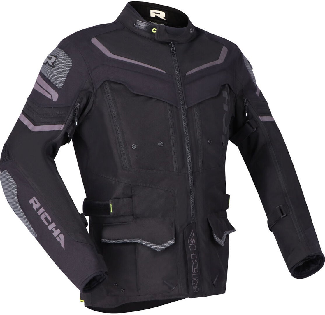 Richa Infinity 2 Adventure waterproof Motorcycle Textile Jacket black/grey XXL Figure 1
