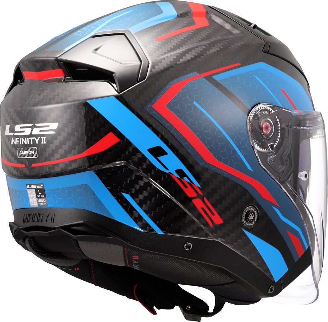 LS2 OF603 Infinity II Carbon Urus Jet Helmet carbon/blue/red XL (61/62) Figure 5