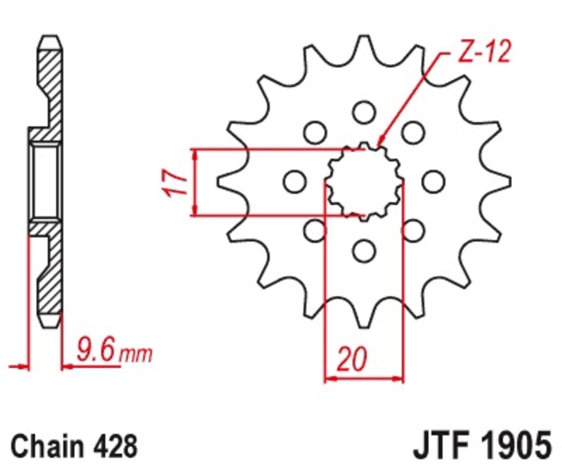 JT-DRIVHJUL Standard stålhjul 1905 - 428 Figur 1