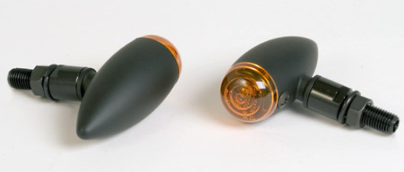 HIGHSIDER Smart Micro-Bullet Bulb Indikator Kropp Svart / Lins Orange (Par), Fram och Bak Figur 3