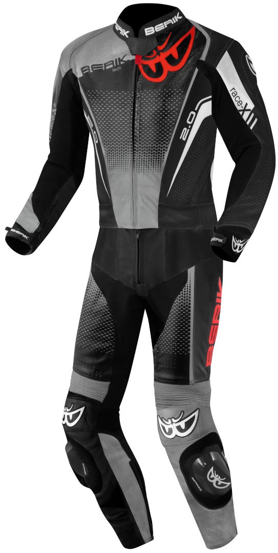 Berik XR-Ace Evo perforeret 2-delt motorcykel læderdragt sort/grå 56 Figur 1
