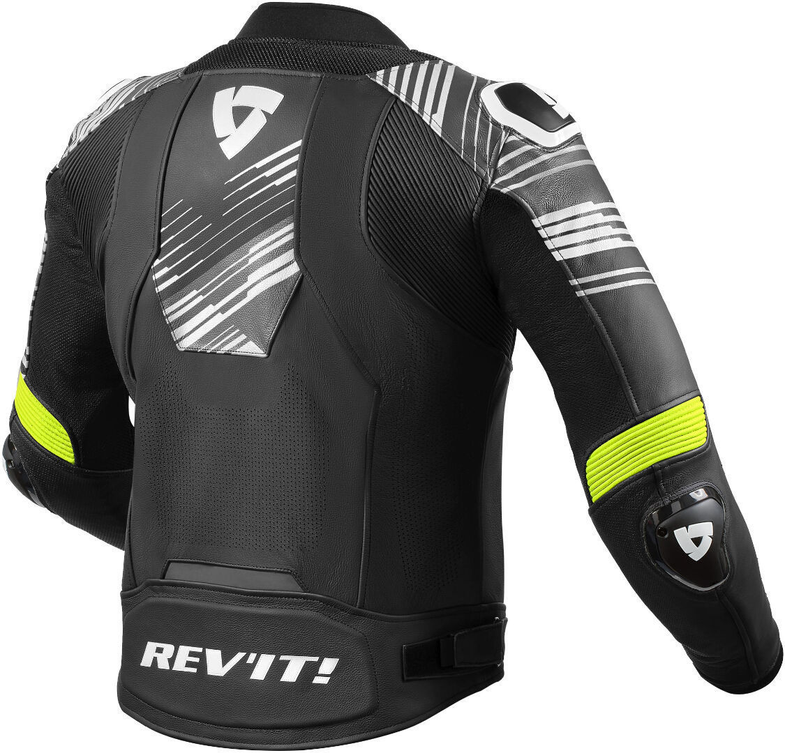 Revit Apex Motorfiets lederen jas zwart/wit/geel 48 Figuur 2