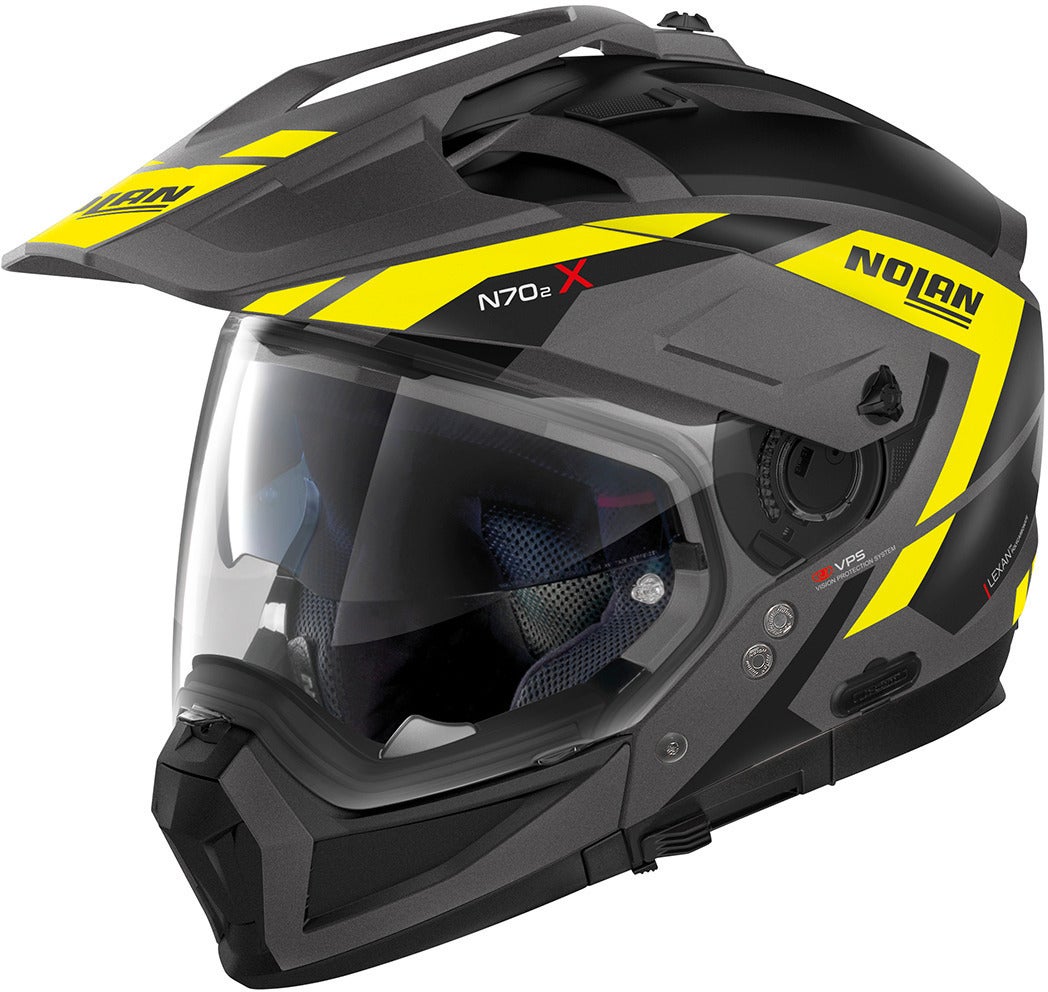 Nolan N70-2 X Grandes Alpes N-Com Helm Zwart mat/geel XXS (54) Figuur 1