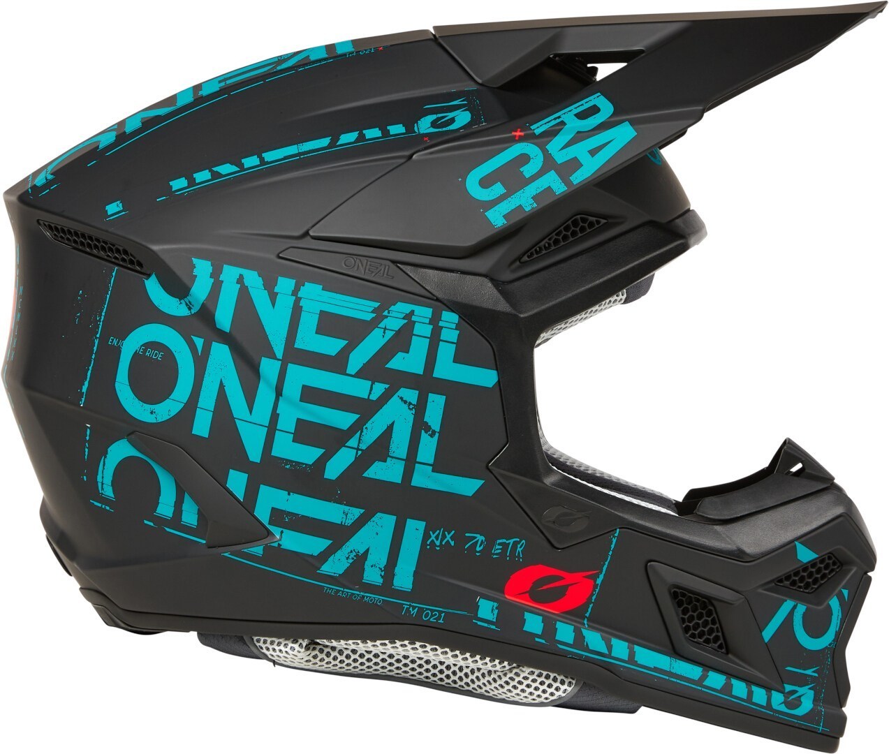Oneal 3SRS Static Casco da motocross nero/turchese 2XL Figura 6