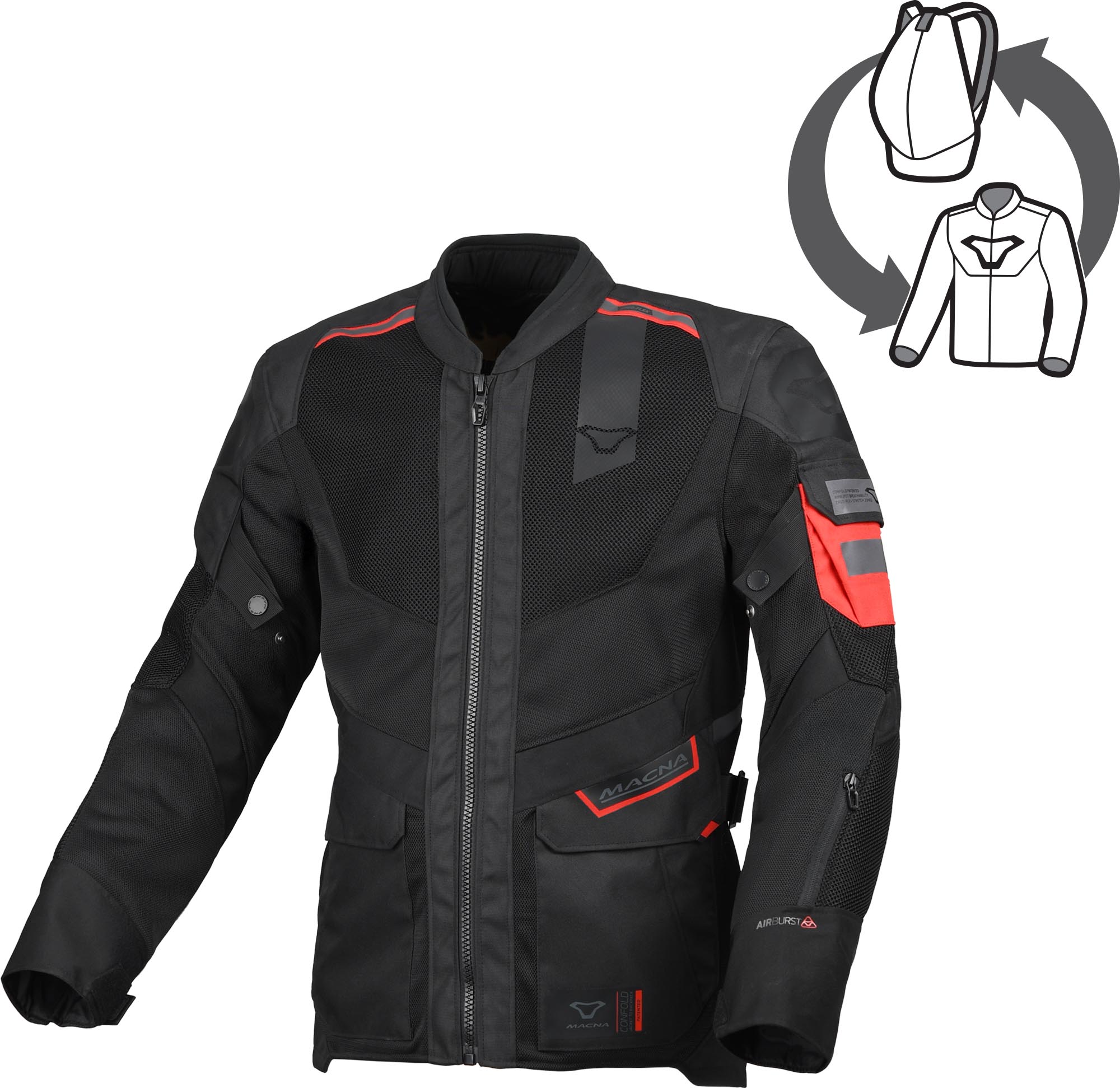 Macna Travelair Motorcycle Textile Jacket black L Figure 1