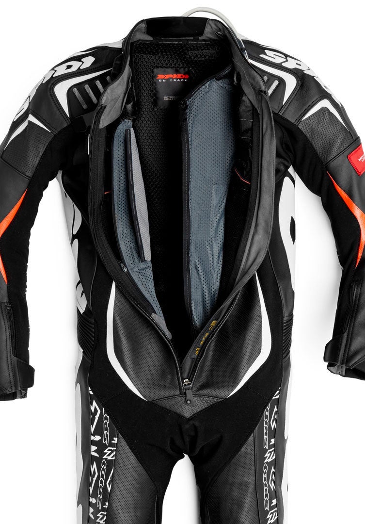 Spidi Track Wind Replica Evo Één stuk motorfiets leder pak zwart/wit 54 Figuur 4