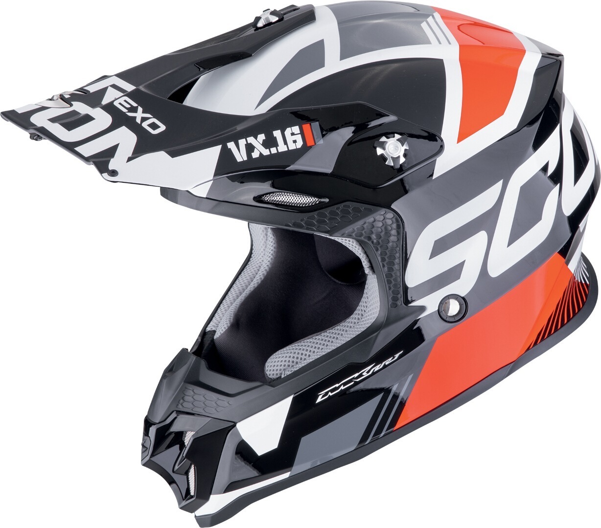 Scorpion VX-16 Evo Air Analog Cască de motocross Negru/Roșu/Alb XS (53/54) Figura 1