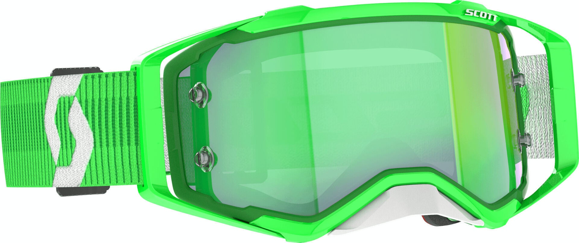 Scott Prospect Chrome Lunettes de motocross vertes / blanches Figure 1