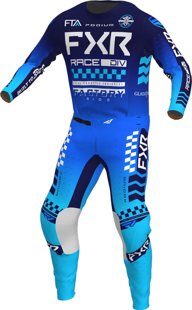 FXR Podium Gladiator 2023 Motocross bukser blå/sort 36 Figur 3