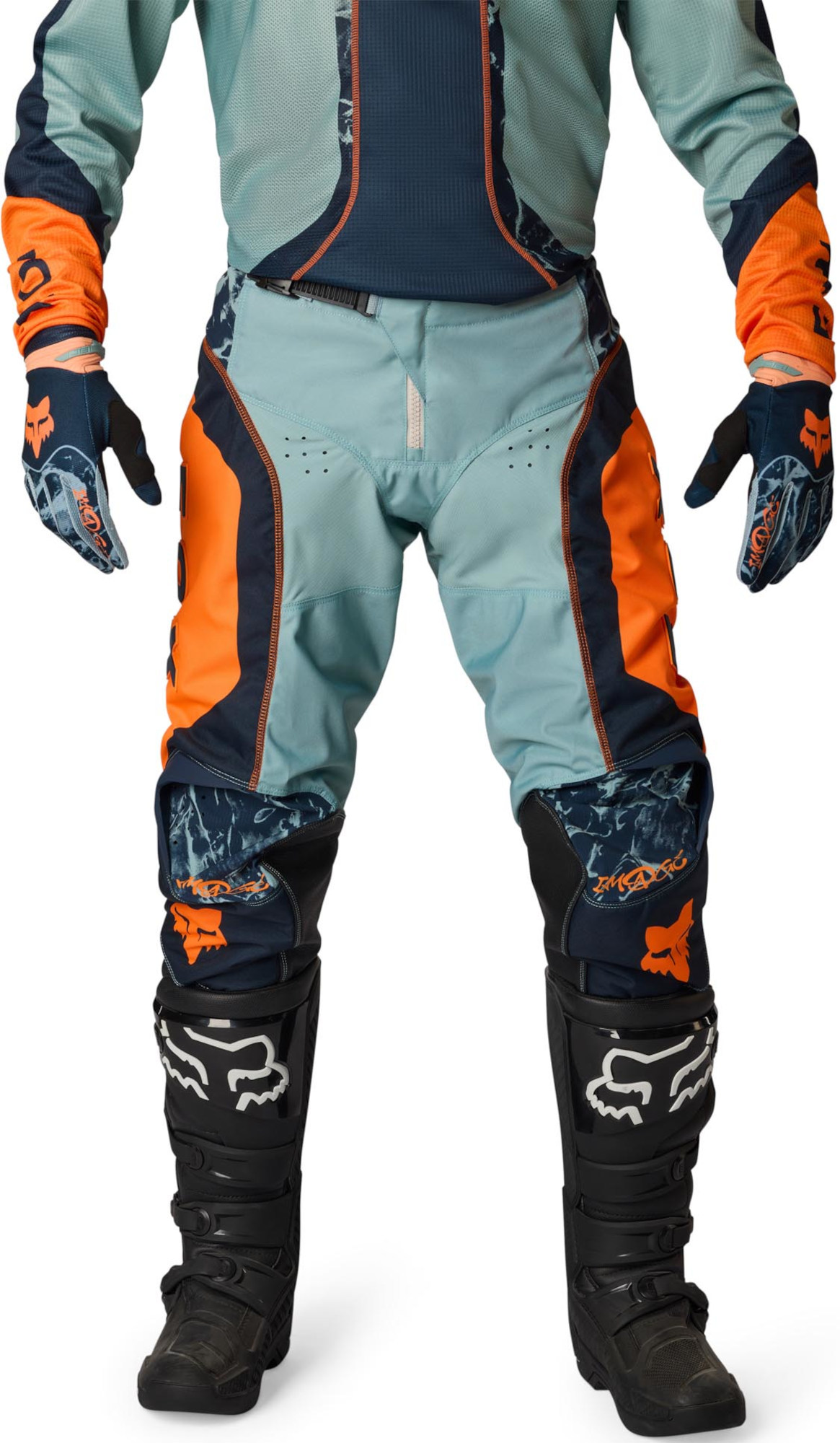 Side view of FOX 180 Image Print Motocross Pants