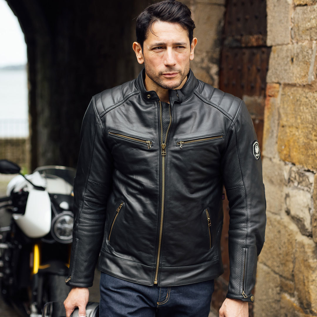 Side view of Merlin Chase II D3O Motorcycle Leather Jacket