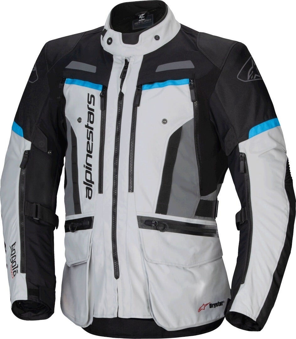 Alpinestars Bogota Pro Drystar® waterproof Motorcycle Textile Jacket light grey/blue 5XL Figure 1