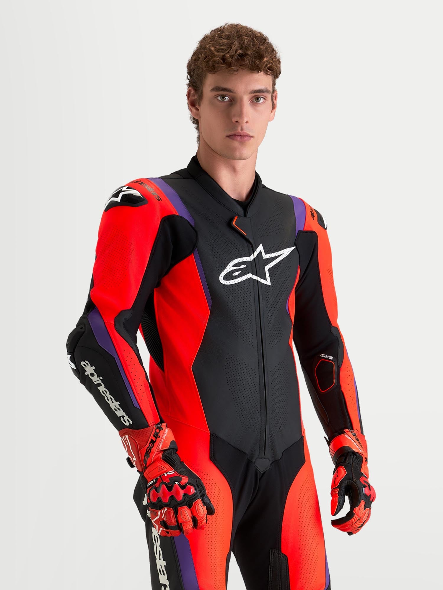 Alpinestars Missile V3 1-Teiler Motorrad Lederkombi schwarz/rot/lila 48 Abbildung 3