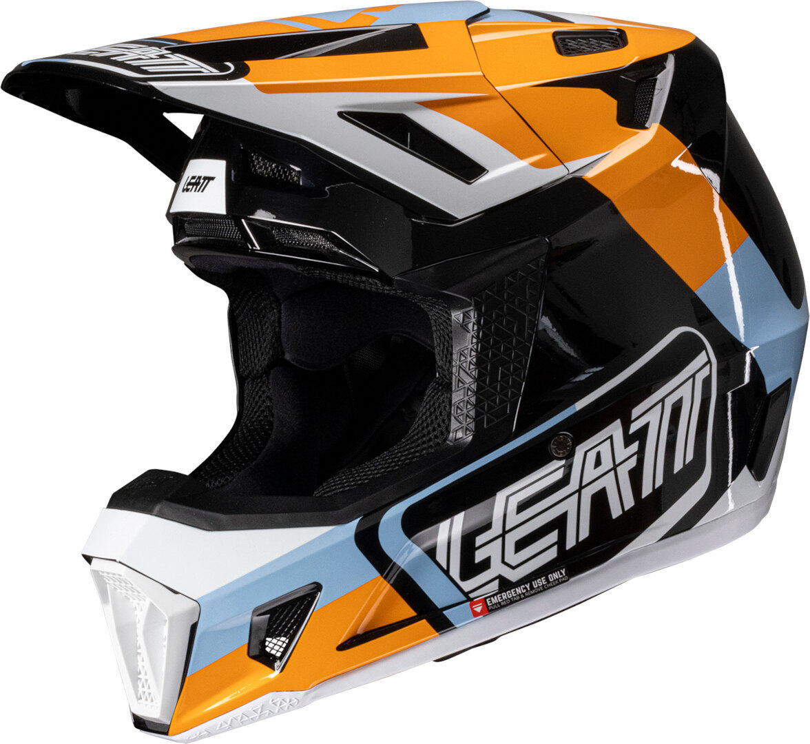 Leatt 7.5 Patch Cască de motocross cu ochelari de protecție Negru/Portocaliu/Alb XL (61/62) Figura 5