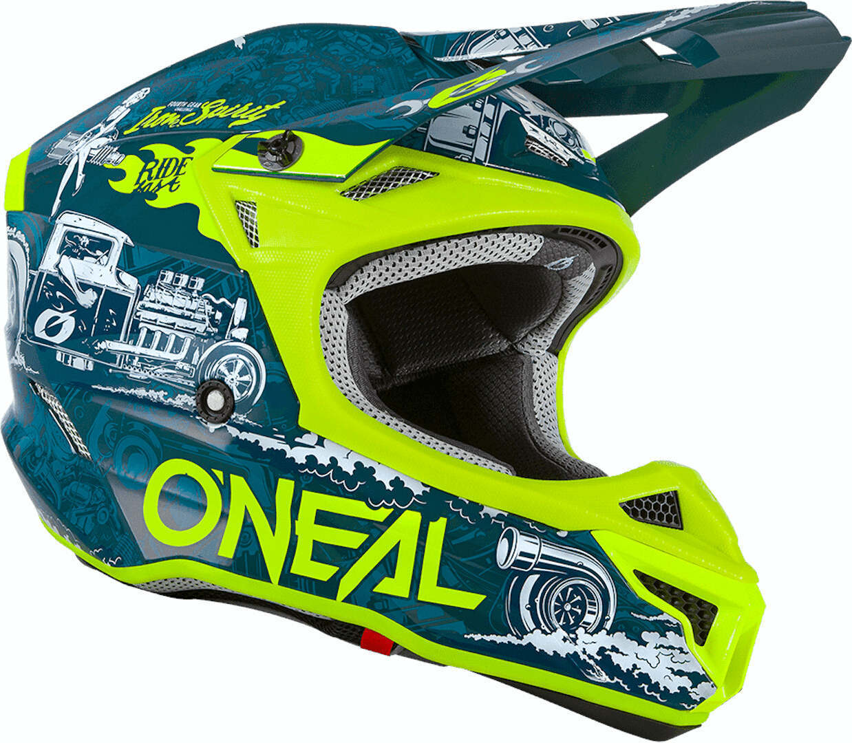 Oneal 5Series Polyacrylite HR Casco motocross blu/giallo S (55/56) Figura 6