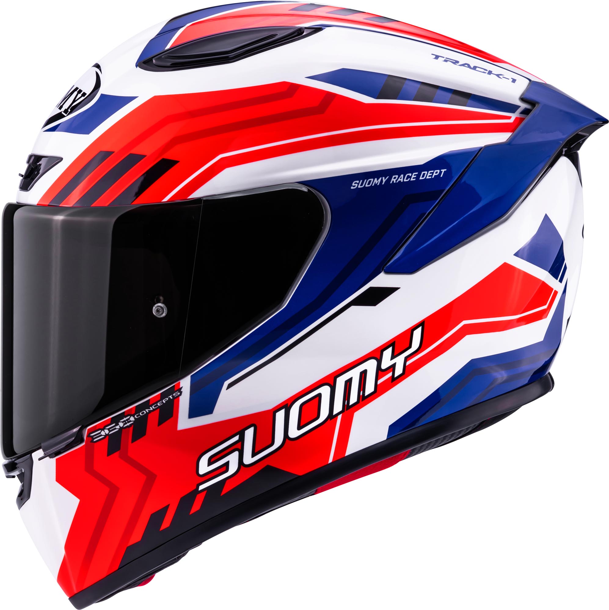 Suomy Track-1 Framework Helm wit/rood/blauw S (55/56) Figuur 2