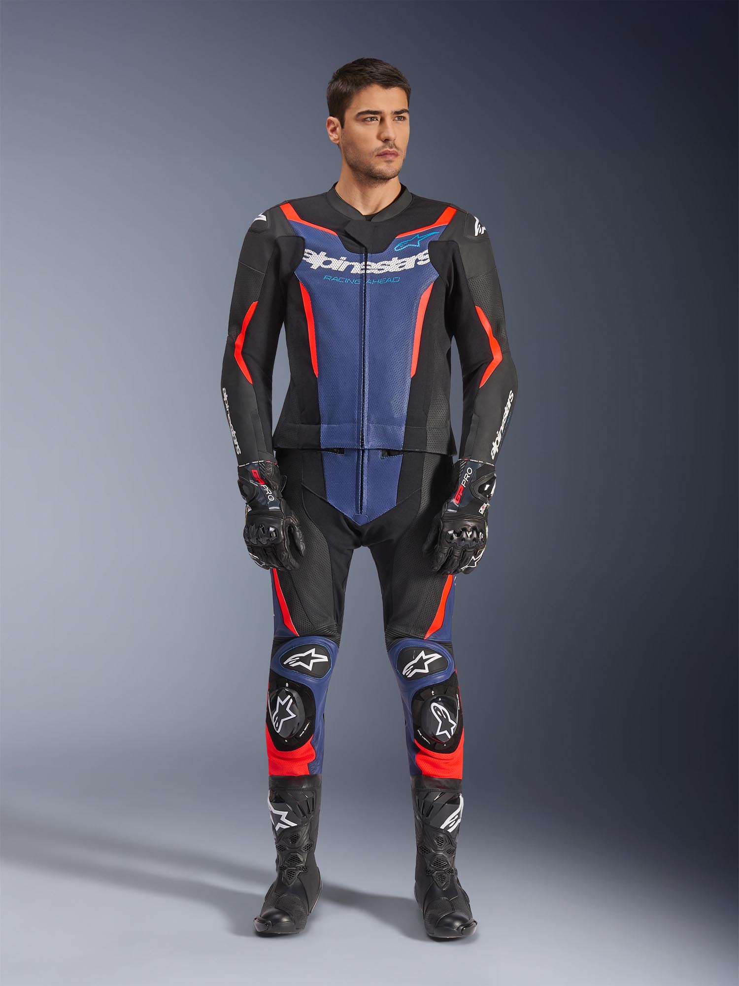 Alpinestars GP Force V2 Two Piece Motorcycle Leather Suit black/blue/red 60 Figure 4
