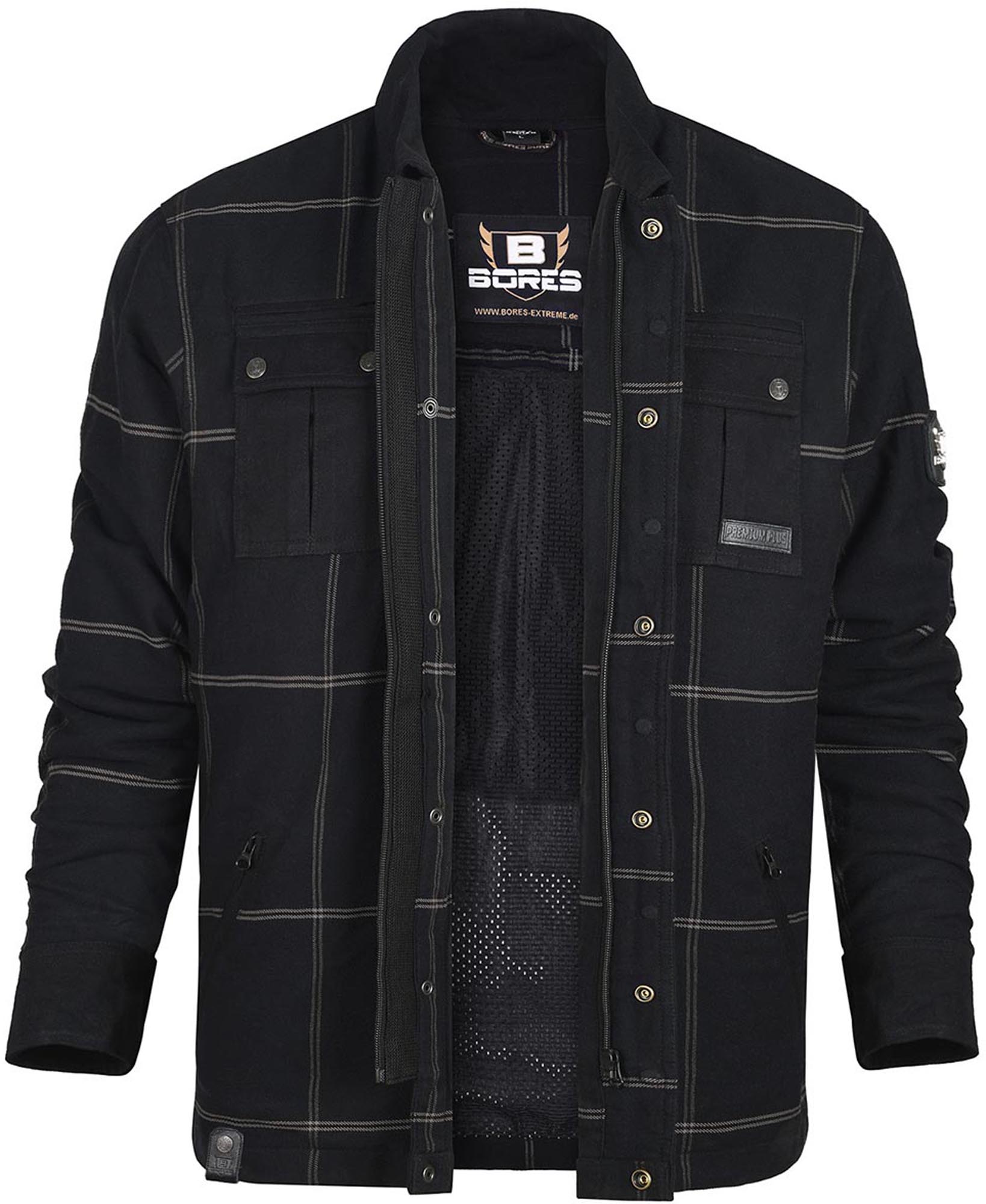 Bores Lumberjack Premium Plus Bortexx Moottoripyöräpaita AAA musta/harmaa S Kuva 1