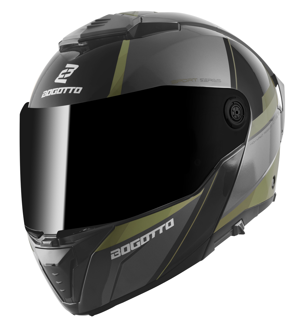 Bogotto FF404 Ezion Cască Flip-Up Negru mat/verde L Figura 2