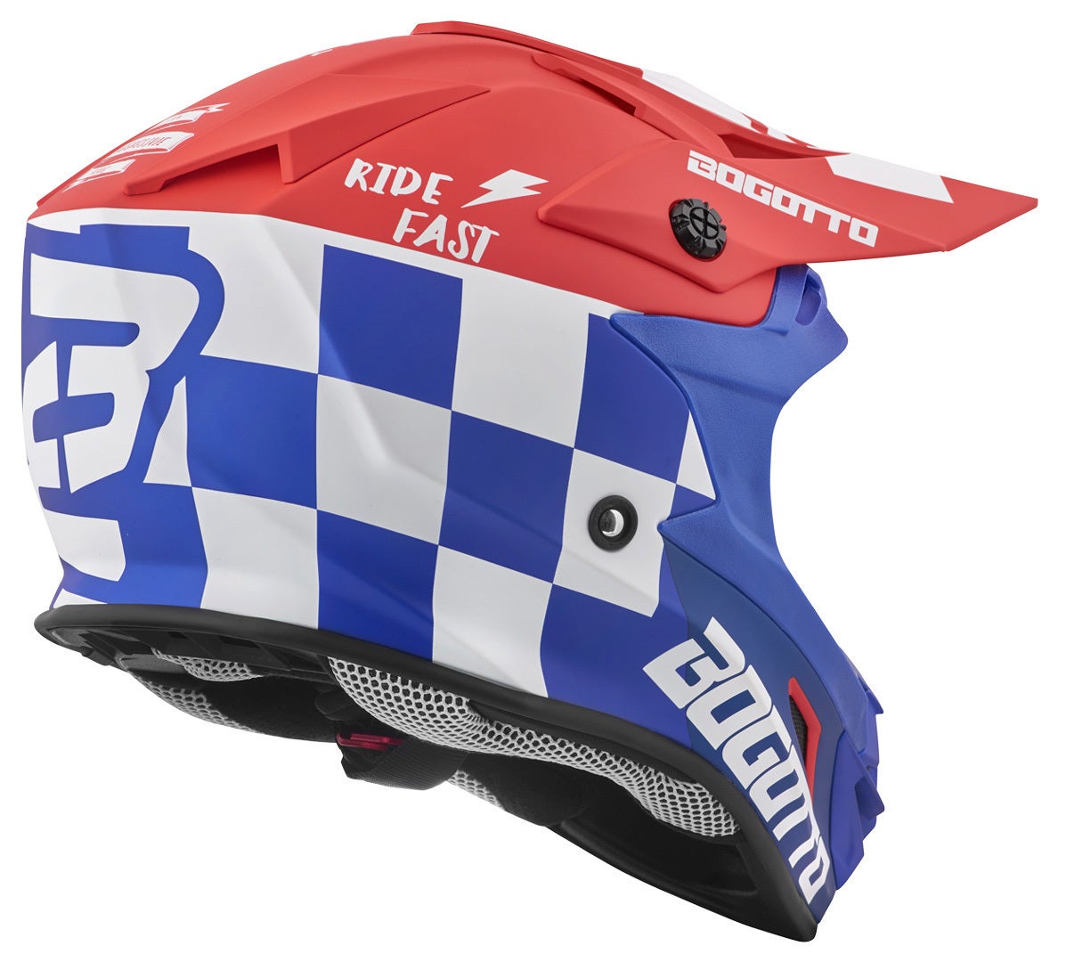 Bogotto V328 Xadrez Carbon Motocross Helmet blue/red/white L Figure 6